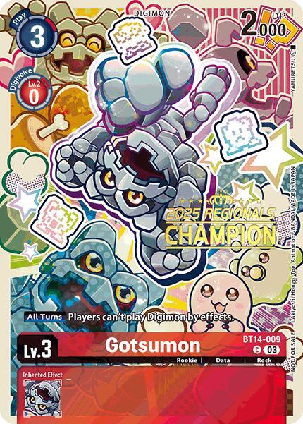Gotsumon 2025 Regionals Champion digimon card
