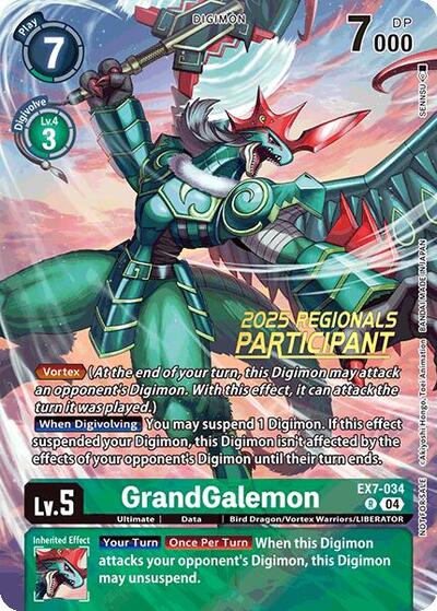 GrandGalemon (2025 Regionals Participant) Digimon LIBERATOR Rare Digimon card — value and price