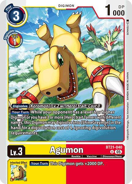 Agumon - BT21-040 - World Convergence - Digimon Card Game