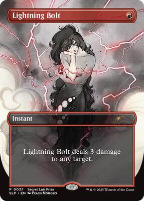 MTG 稲妻/Lightning Bolt Foil Secret Lair ⑦ Lightning Bolt Magic the Gathering Proxy