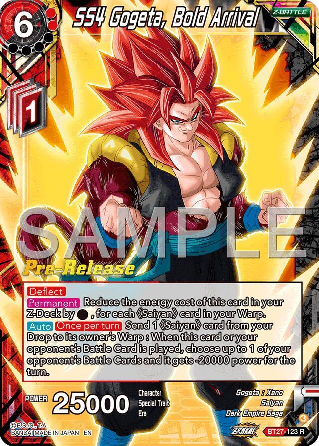 SS4 Gogeta, Bold Arrival - History of Z Pre-Release Cards - Dragon