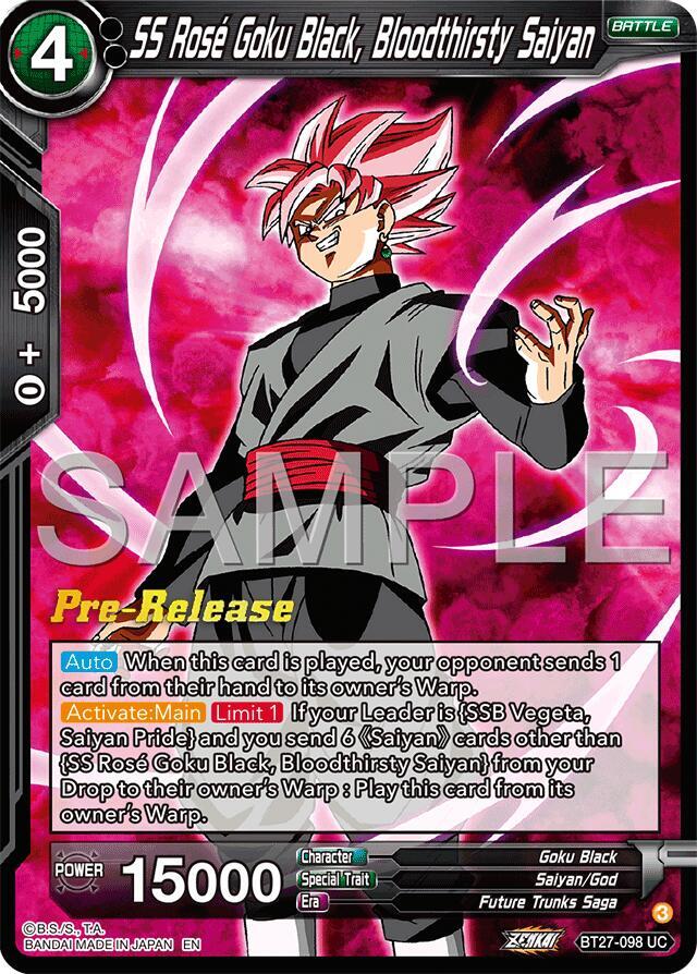 SS Rose Goku Black, Bloodthisty Saiyan - History of Z Pre-Release