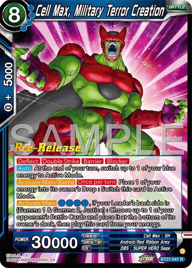Cell Max, Military Terror Creation #BT27-041 — History of Z Pre-Release Cards