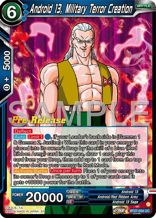 Android 13, Military Terror Creation #BT27-034 — History of Z Pre-Release Cards