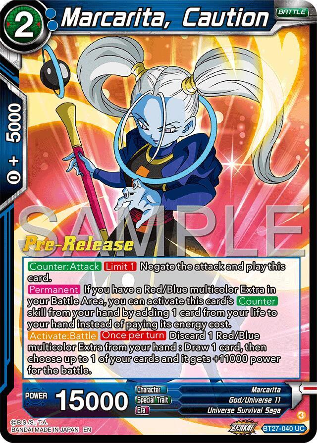 Marcarita, Caution #BT27-040 — History of Z Pre-Release Cards