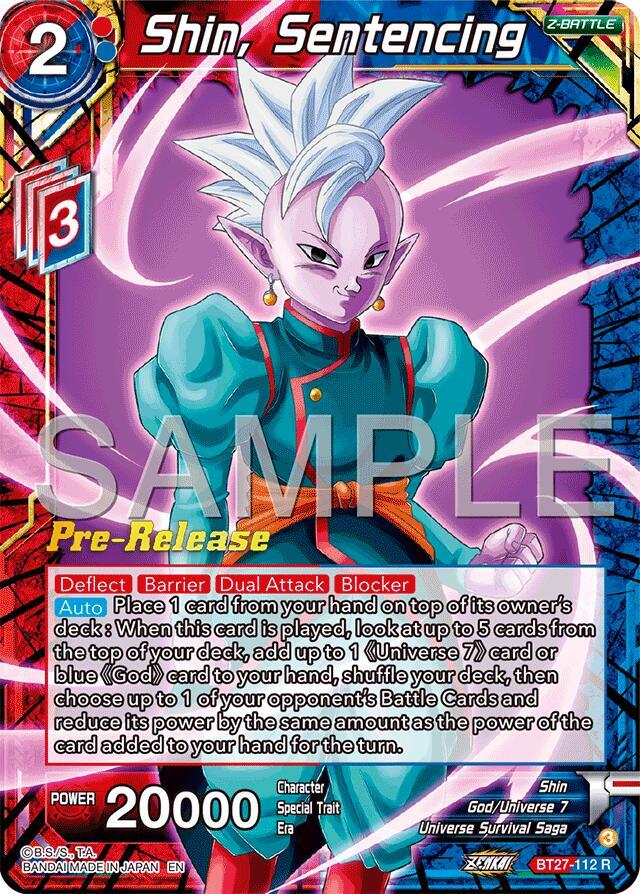 Shin, Sentencing #BT27-112 — History of Z Pre-Release Cards