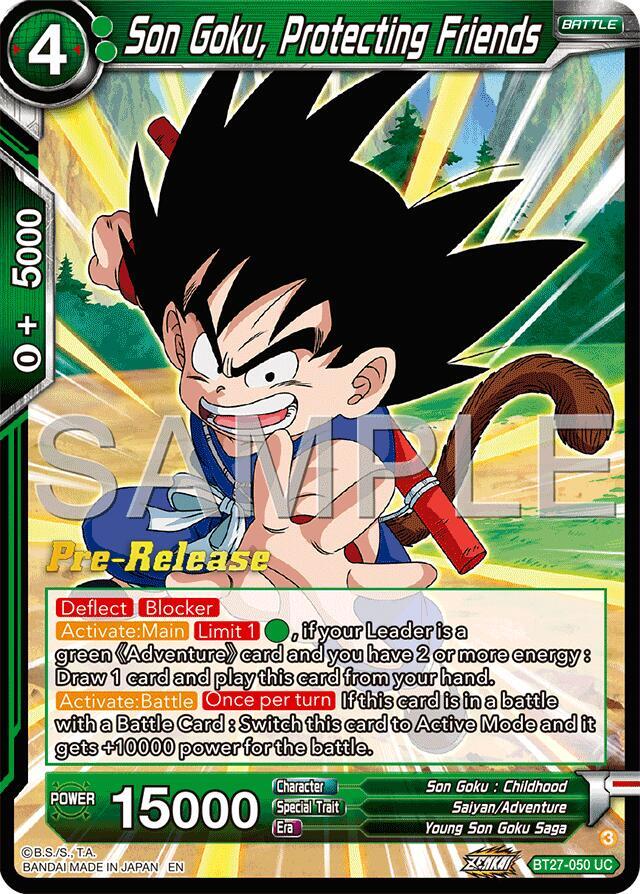 Son Goku, Protecting Friends #BT27-050 — History of Z Pre-Release Cards