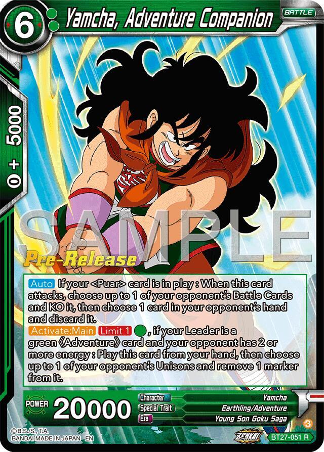 Yamcha, Adventure Companion #BT27-051 — History of Z Pre-Release Cards