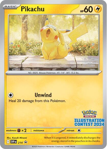 Exclusive Pokémon Promo Card Pikachu - 214 (Illustration Contest 2024) - SV: Scarlet