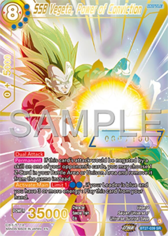 SSB Vegeta, Power of Conviction (Serial Numbered) - History of Z