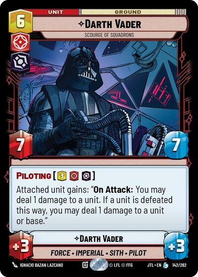 Darth Vader - Scourge of Squadrons Jump to Lightspeed Legendary Star Wars Unlimited card — value and price