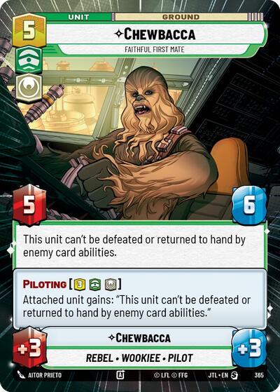 Chewbacca - Faithful First Mate (Hyperspace) Jump to Lightspeed Special Star Wars Unlimited card — value and price
