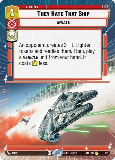 They Hate That Ship (Hyperspace) Jump to Lightspeed card price