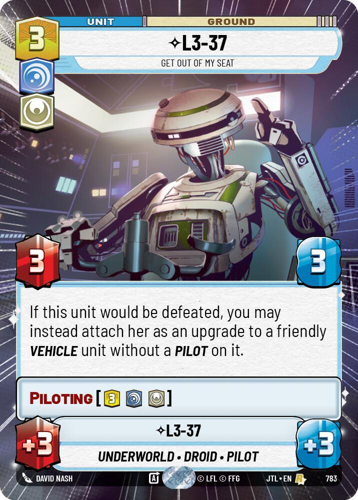 L3-37 - Get Out Of My Seat (Hyperspace Foil)