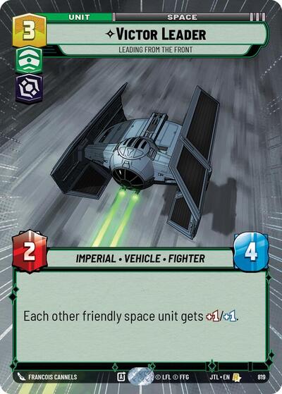 Victor Leader - Leading from the Front (Hyperspace Foil) Jump to Lightspeed Rare Star Wars Unlimited card — value and price