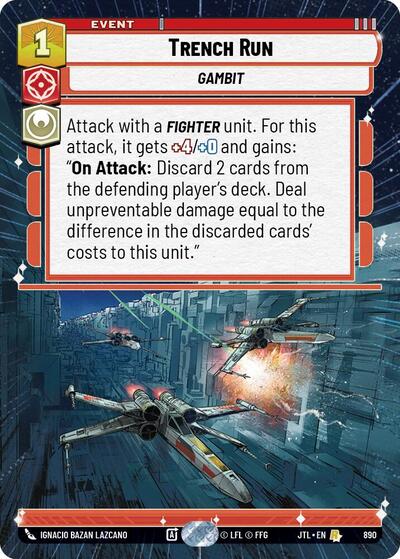 Trench Run (Hyperspace Foil) Jump to Lightspeed Rare Star Wars Unlimited card — value and price