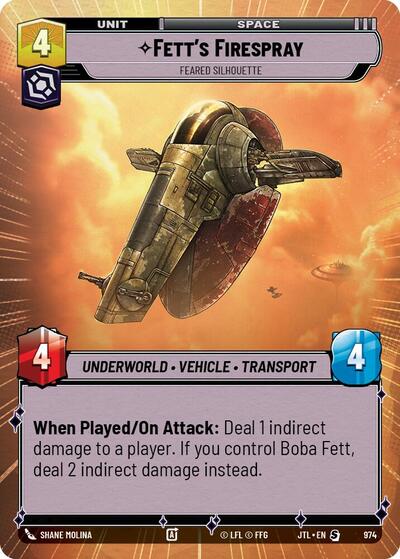 Fett's Firespray - Feared Silhouette (Hyperspace Foil) Jump to Lightspeed card price