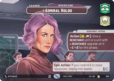 Admiral Holdo - We're Not Alone (Showcase) Jump to Lightspeed Rare Star Wars Unlimited card — value and price