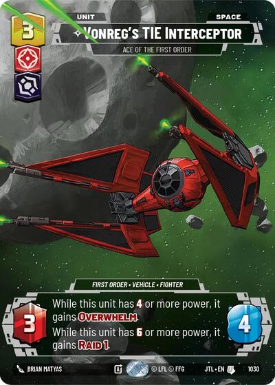 Vonreg's TIE Interceptor - Ace of the First Order (Prestige) Jump to Lightspeed card price