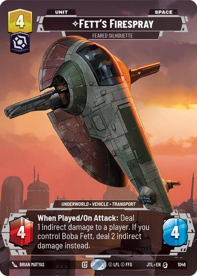 Fett's Firespray - Feared Silhouette (Prestige) Jump to Lightspeed card price