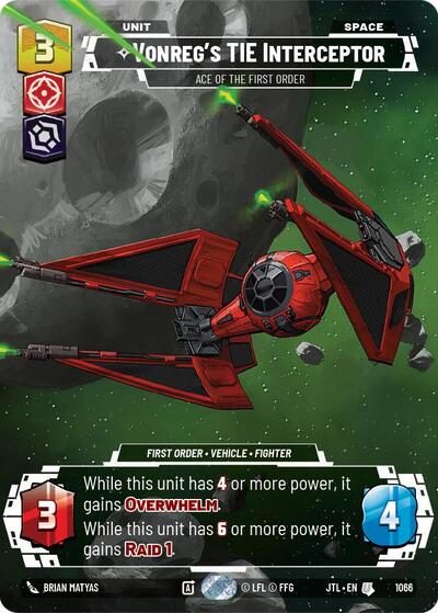 Vonreg's TIE Interceptor - Ace of the First Order (Prestige Foil) Jump to Lightspeed card price