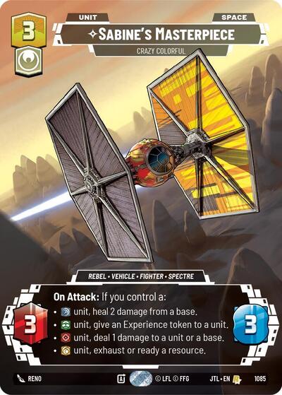 Sabine's Masterpiece - Crazy Colorful (Prestige Foil) Jump to Lightspeed Rare Star Wars Unlimited card — value and price