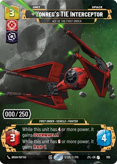 Vonreg's TIE Interceptor - Ace of the First Order (Serialized) Jump to Lightspeed card price