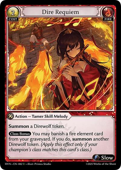 Dire Requiem — Foil Abyssal Heaven Uncommon Grand Archive card — value and price