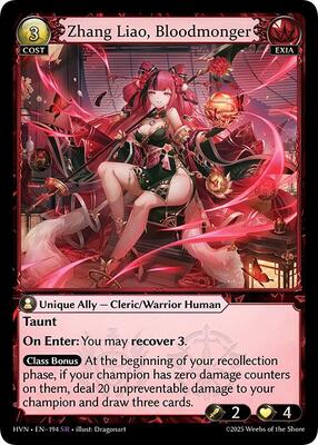 Zhang Liao, Bloodmonger - Abyssal Heaven - Grand Archive TCG