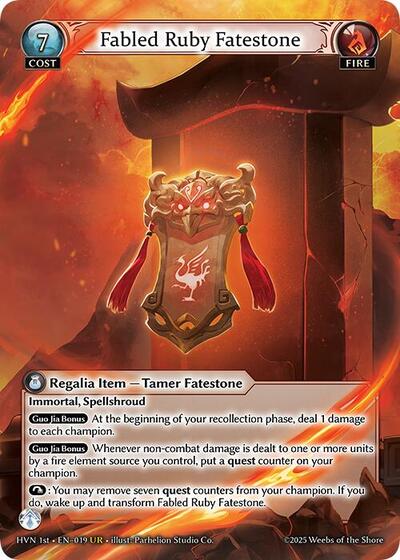 Fabled Ruby Fatestone // Suzaku, Vermillion Phoenix card