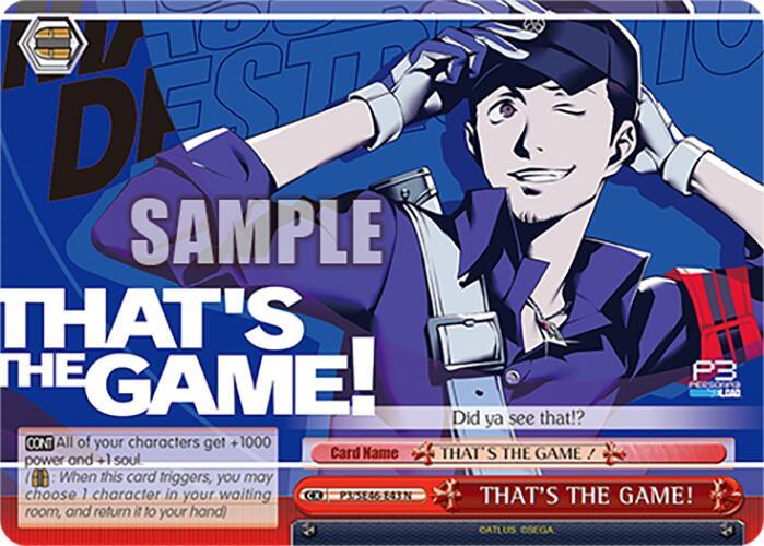 THAT'S THE GAME!