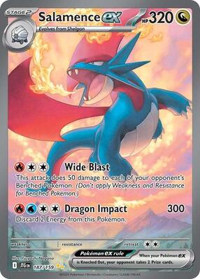 Salamence ex - 187/159 - SV09: Journey Together - Pokemon