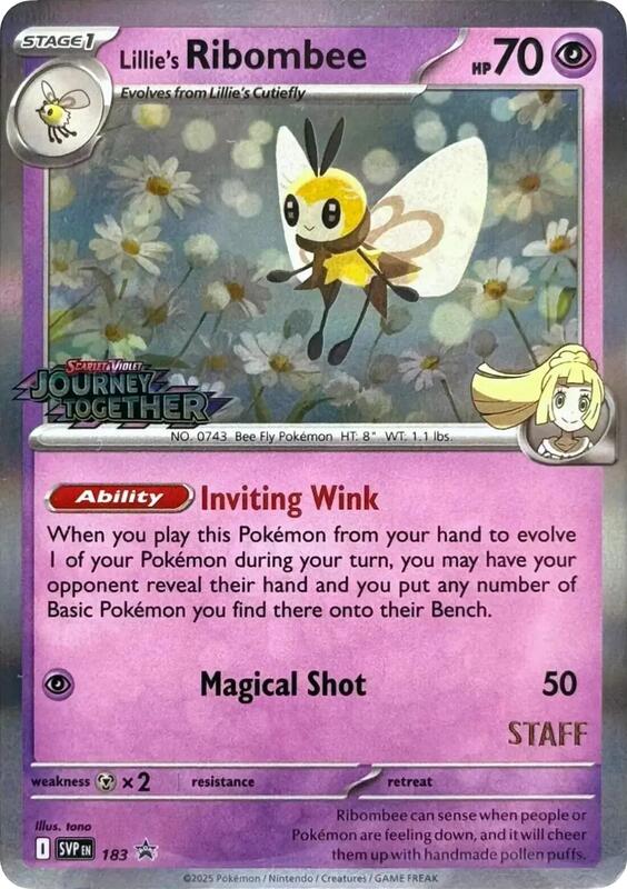 Lillie's Ribombee - 183 (Prerelease) [Staff] 183 from SV: Scarlet & Violet Promo Cards