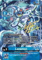 World convergence ラーナモン　サイン入り Lanamon (Rare Pull) - World Convergence - Digimon Card Game