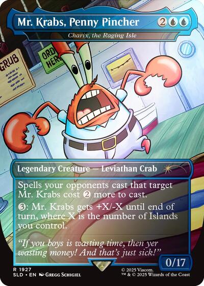 Mr Krabs Penny Pincher Charix the Raging Isle Rainbow Foil