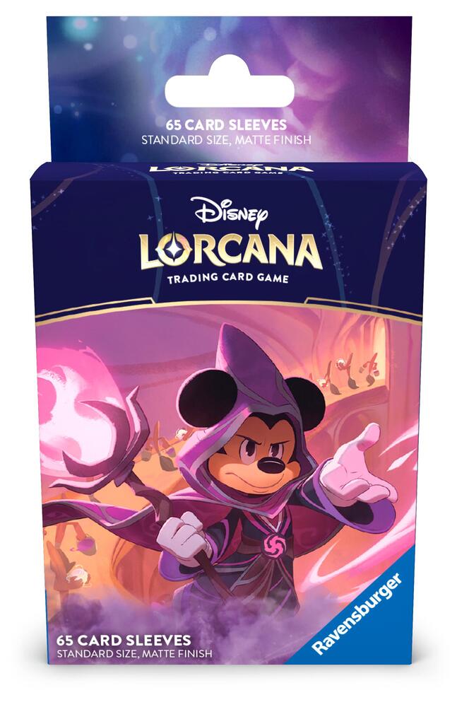 Disney Lorcana Card Sleeves - Mickey Mouse, Wayward Sorcerer (65-Pack)