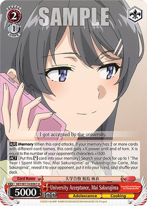 University Acceptance, Mai Sakurajima