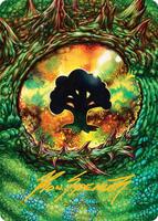 玉虫色のドレイク　英語　MTG foil ウルザスデスティニーマジック　ドラゴン Forest Art Card (32/54) (Gold-Stamped Signature) - Art Series