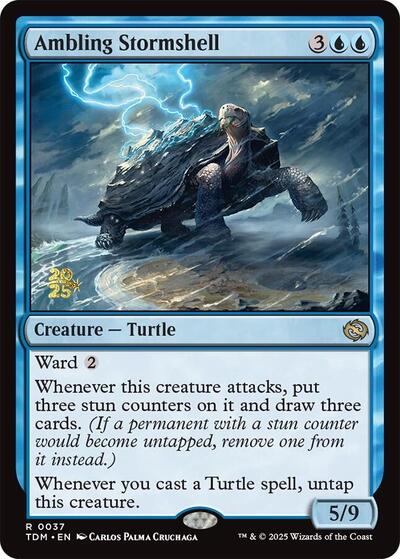 Ambling Stormshell (Prerelease) from PTDM #37s, Magic: The Gathering card
