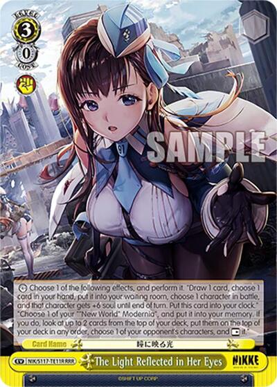 The Light Reflected in Her Eyes (RRR) GODDESS OF VICTORY: NIKKE Triple Rare Weiss Schwarz card — value and price