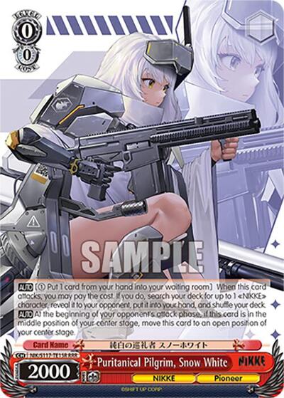 Puritanical Pilgrim, Snow White (RRR) GODDESS OF VICTORY: NIKKE Triple Rare Weiss Schwarz card — value and price