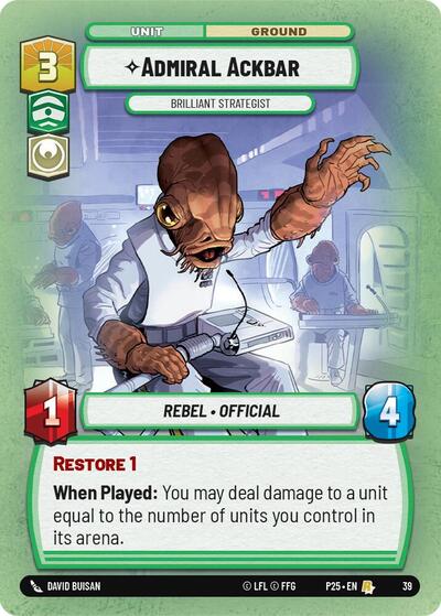 Admiral Ackbar - Brilliant Strategist Organized Play Promos Rare Star Wars Unlimited card — value and price