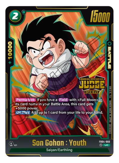 Son Gohan : Youth (Judge Pack (Event Judge) 03) Tournament and Championship Promos Uncommon Dragon Ball card — value and price