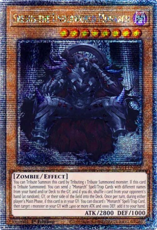 Yugioh Super Rare Yu-Gi-Oh! Card: Erebus The Underworld Monarch  Ultra  Rare 1st Edition (SR01-EN001) Yugioh Therion King Regulus