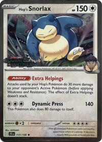 Hop's Snorlax - 117/159 (Cosmos Holo) #117/159 from Miscellaneous Cards & Products Pokemon card image