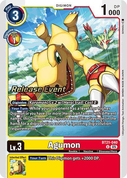 Agumon - BT21-040 - World Convergence Release Event Cards (BT21_PR)