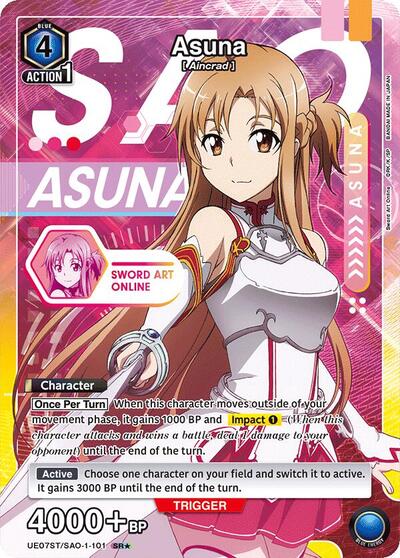 Asuna (101) (SR*) UE07ST: Sword Art Online Starter Deck Super Rare 1-Star Union Arena card — value and price