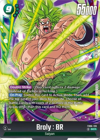 Broly : BR - FB06-120 Rivals Clash Secret Rare Dragon Ball card — value and price