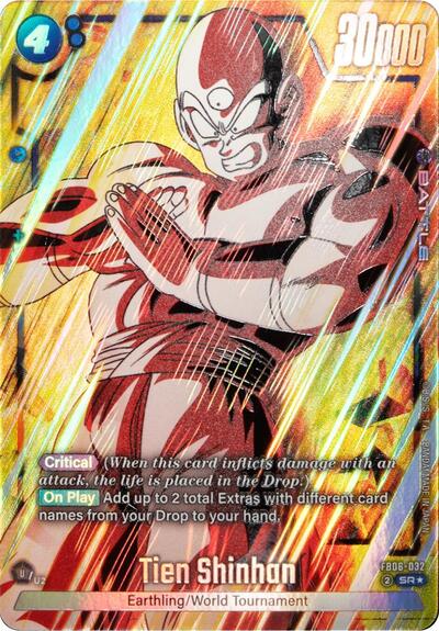 Tien Shinhan - FB06-032 (Alternate Art) Rivals Clash Super Rare Dragon Ball card — value and price