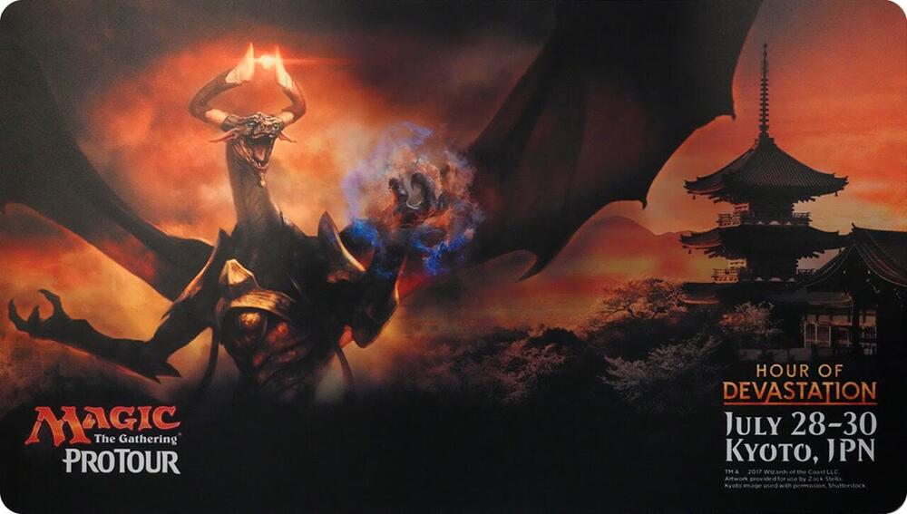 Pro Tour Exclusive Playmat for Magic: The Gathering - Hour of Devastation — sealed Magic Promotional product photographed on a white background